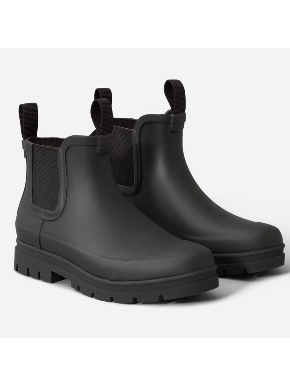 Everlane Black Chelsea Rain Boots Size 7 Waterproof Lug Sole Minimalist NWOB - Picture 1 of 9